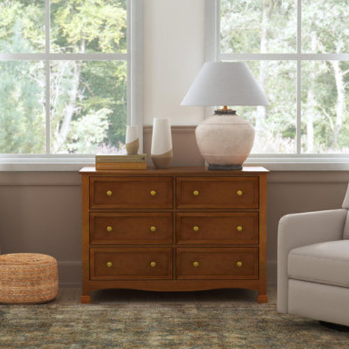 Kalani 6 Drawer 47" W Double Dresser (Chestnut) | Wayfair