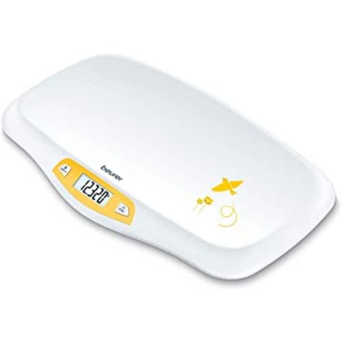 Beurer BY80 Digital Baby Scale, Infant Scale for Weighing in Pounds, Ounces, or Kilograms up to 44 lbs, Newborn Baby Scale with Hold Function, Pet Scale for Cats and Dogs