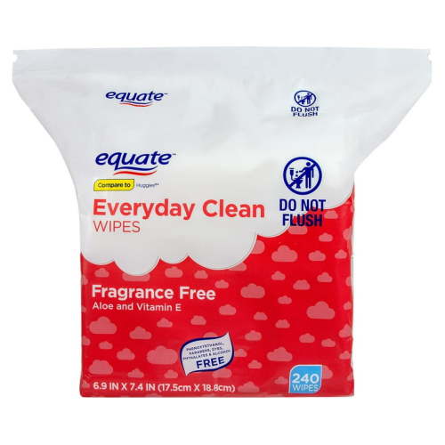 Equate Baby Everyday Clean Wipes, Fragrance Free, 240 Wipes, Compare to Huggies Wipes® HSA/FSA Eligible