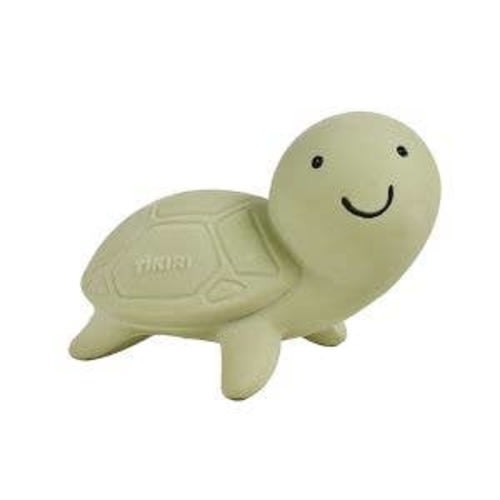 Turtle Natural Organic Rubber Teether, Rattle & Bath Toy – Rookie Humans