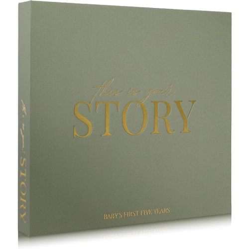 Baby Memory Book & Baby Keepsake Book to Record Baby's Milestones and Photos for Newborn Girl or Newborn Boy, Gender Neutral, Scrapbook Album, First 5 Year Journal Includes Stickers & Keepsake Box