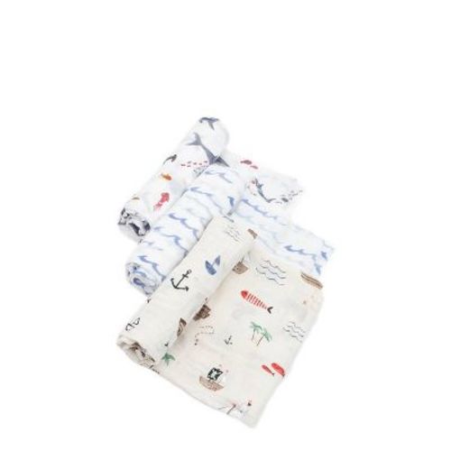 Little Unicorn Cotton Muslin Swaddle Blanket - Shark - 3pk