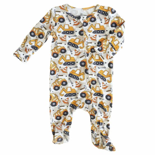 Under Construction Zipper Footie- 0-3 Months