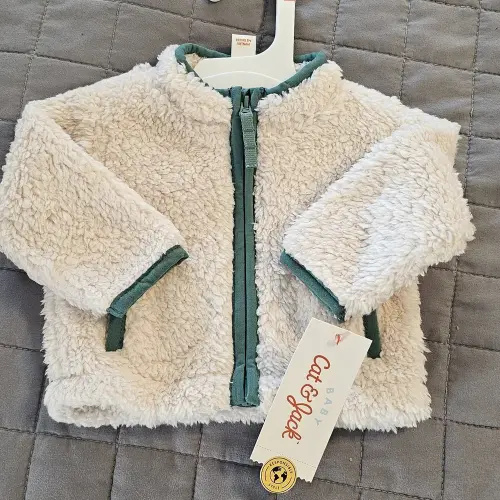 NWT Cat & Jack Baby Sherpa Style Jacket Coat NB