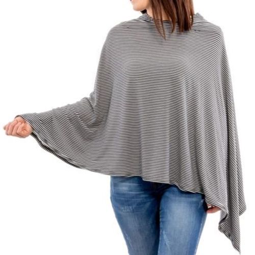 Weesprout Nursing Cover For Breastfeeding, Soft & Breathable Nursing Cover - Grey Stripe