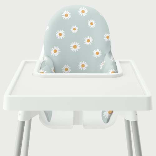 Highchair Cushion Cover - Sky Blue Daisies – Yeah Baby Goods