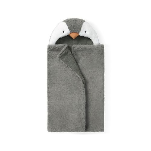 Faux Fur Animal Baby Hooded Towel - Penguin