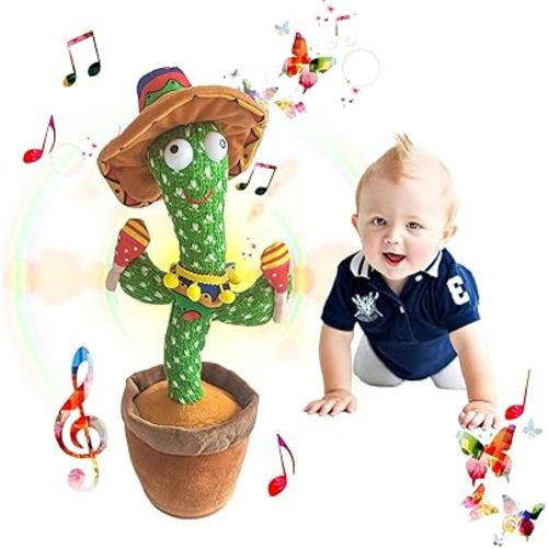 Dancing Cactus Talking Cactus Baby Toys-Infant Tummy Time Toys for for 0-6 Months 6-12months 1 Year Old,Recording,Repeats What You say, Baby boy Girl Gifts