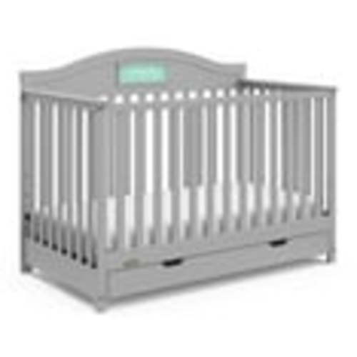 Graco Story 5-in-1 Convertible Baby Crib with Storage Drawer, Pebble Gray