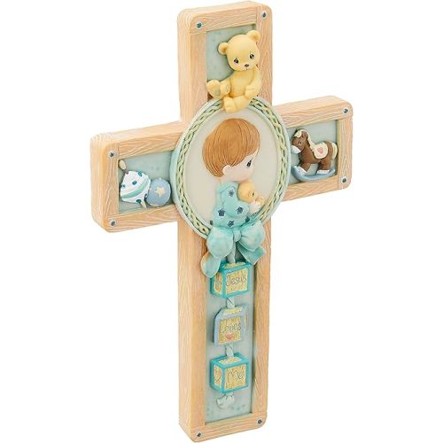Precious Moments Boy With Bear Praying Cross, 701106