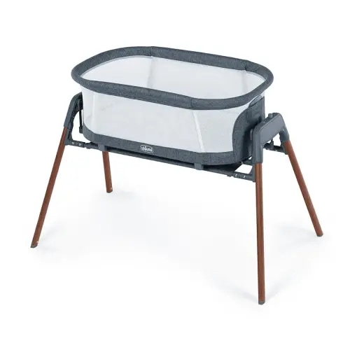 Chicco LullaGlide™ 3-in-1 Stationary Baby Bassinet, Gliding and Portable Bassinet, Waterproof Mattress and Fitted Sheet, Includes Carry Bag | Luna/Grey
