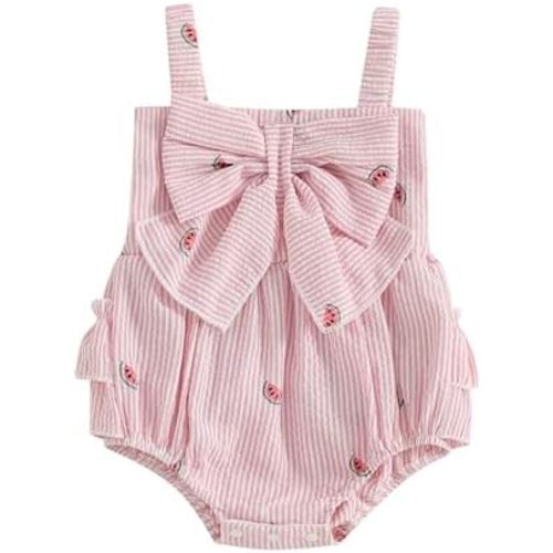 Infant Baby Girl Summer Clothes Bow bodysuit Layer Ruffles Starp Bubble Romper Newborn Sleeveless Outfit