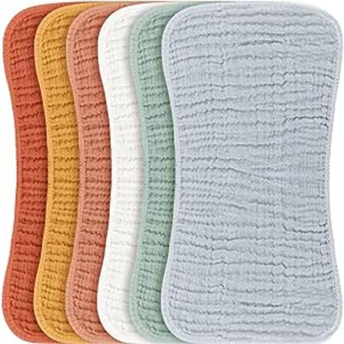 Amazon.com: Konssy Muslin Baby Burp Cloths Sets for Unisex- 6 Pack Large 100% Cotton Burping Clothes for Newborn，Baby Girls and Boys : Baby