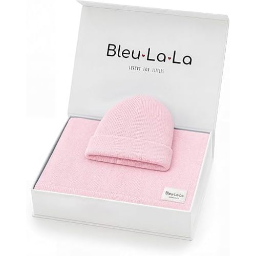 Baby Gift Set - Organic Cotton Newborn Blanket Essentials, Baby Girl Gifts, Christening Gifts for Girls, new Born Baby Girls Gift (Luxe - Blush Pink)
