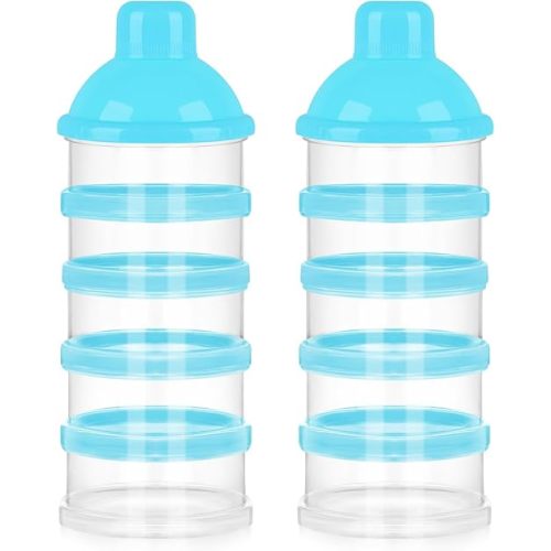Accmor Formula Dispenser On The Go, 5 Compartments Stackable Formula Container for Travel, Baby Milk Powder Kids Snack Container, BPA Free