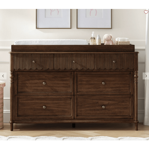 Chris Loves Julia 7-Drawer Scallop Changing Table (56w x 19d")