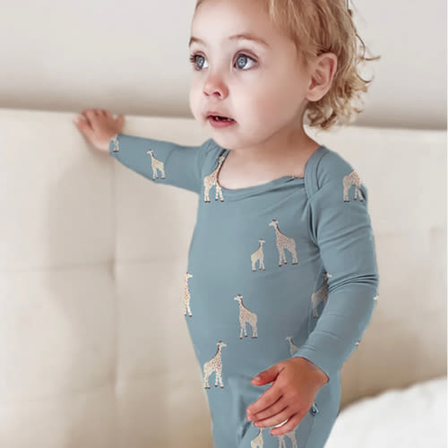 Convertible Pajama - Giraffe Moss