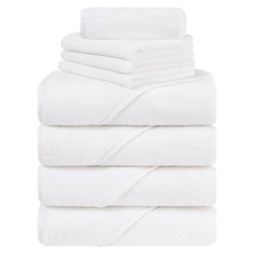 American Soft Linen 100% Cotton Soft Fluffy Hooded Baby Bath Towel Set 4 Piece - Gray