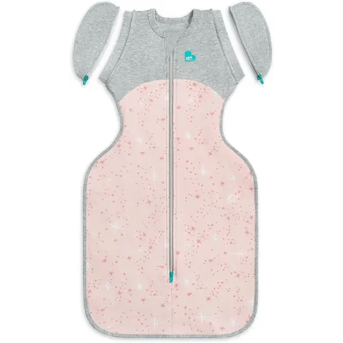 Love to Dream Swaddle Up Transition Swaddle, Patented Zip-Off Wings, Help Baby Transition from being Swaddled to Arms Free when showing signs of rolling, Suitable for All Seasons, 13-19 lbs, Pink