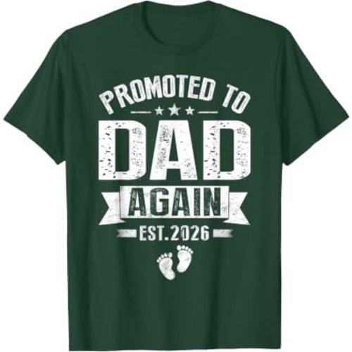 Promoted To Dad Again Est 2026 Pregnancy Announcement T-Shirt