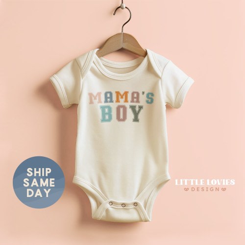Mama's Boy Onesie®, Mother's Day Gift For Baby, Newborn Baby Bodysuit, Gender Reveal Baby Onesie®, Mom And Son Outfit, (CA-M41)
