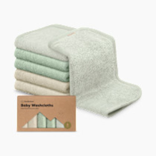 KeaBabies Deluxe Baby Bamboo Viscose Washcloths (6 Pack) - Hills, 6