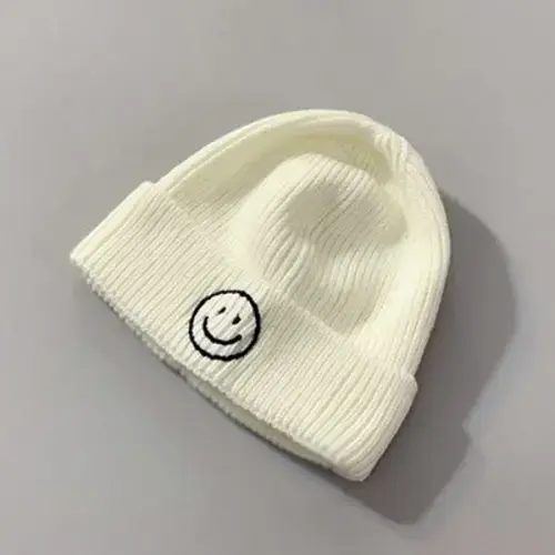 Smiley Hat/Beanie - White