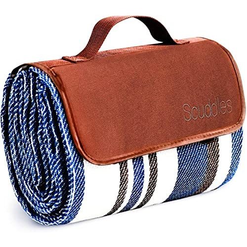 Extra Large Picnic & Outdoor Blanket Dual Layers for Outdoor Water-Resistant Handy Mat Tote Spring Summer Camping Blanket Great for The Beach