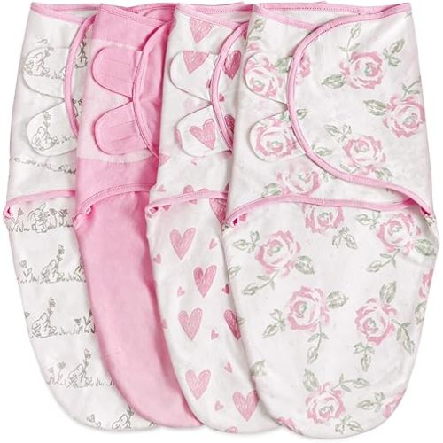 Soarwg Kids Baby Swaddle, Swaddle Blanket, Swaddle Sack, Organic Nursery Swaddling Blankets 0-3 Months, Standard 100 by Oeko-TEX, Adjustable Newborn Swaddle Wrap Infant Sleep Sacks 4 Pack Small