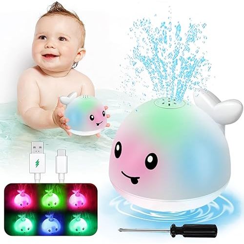 Baby Bath Toys for 6-12-18-24 Months - Toddler Toddla Whale Bath Toy Sprinkler for Kids Ages 1-3 2-4 3-5 Bathtub Tub Water Pool Shower Toys for Infants Children 1st Birthday Gifts for Boys Girls Kids