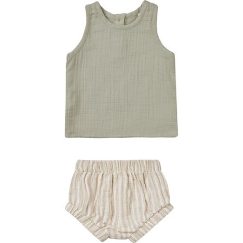 Organic Cotton Tank & Stripe Bloomers Set, 3-6M