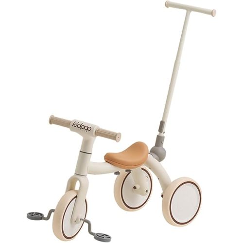 Pony 4-in-1 Kids' Tricycles Pedal Vehicles for 1-4 Push Slide Ride On Toy Balance Bike Baby Walker Stroller (White)