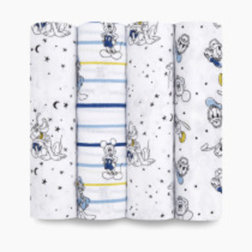Aden + Anais Disney Essentials Cotton Muslin Swaddles (4 Pack) - Mickey Stargazer