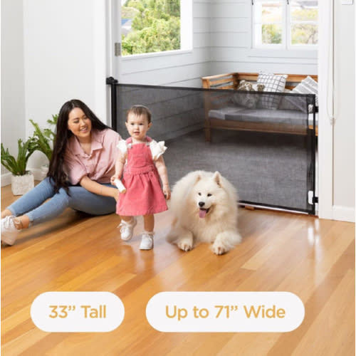 Retractable Mesh Mounted Dog & Baby Gate, 33-in, Black - Chewy.com