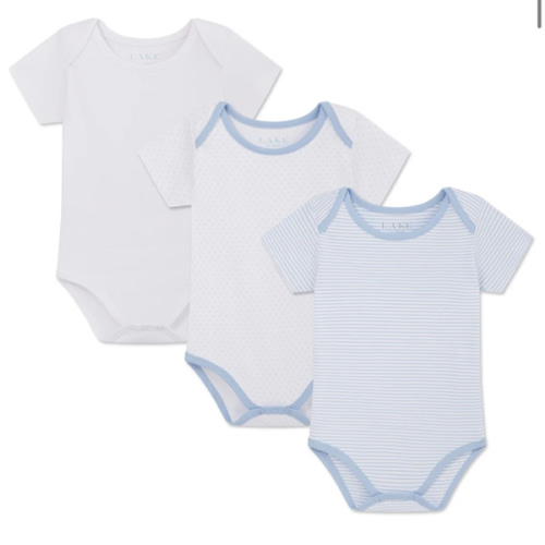 LAKE | Baby | Pima Cotton Pajamas | French Blue Baby Bodysuit Bundle