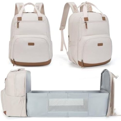 mommore Diaper Bag Backpack with Changing Station Large Travel Diaper Bags Unisex Baby Bag with Changing Pad, Stroller Straps