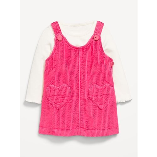 Long-Sleeve Ribbed T-Shirt and Corduroy Dress Set for Baby | Old Navy