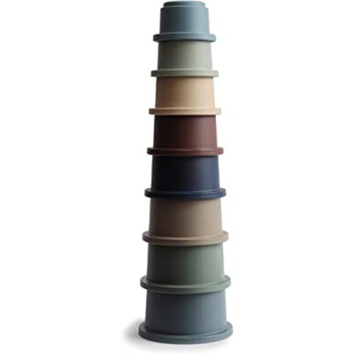 mushie Stacking Cups Toy 8 pcs | Made in Denmark (Forest)