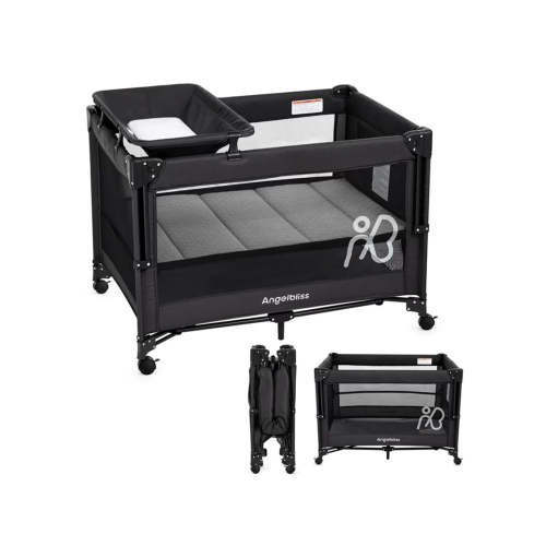 One-Push Setup Baby Bassinet & Pack and Play - Bedside Crib with Diaper Changer BN11