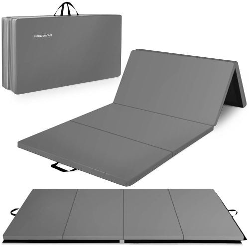 BalanceFrom Folding Gymnastics Mat, Thick Home Gym Floor Tumbling Equipment, Pink - Portable Exercise and Workout Pad for Pilates, Aerobics, and Martial Arts Fitness Training