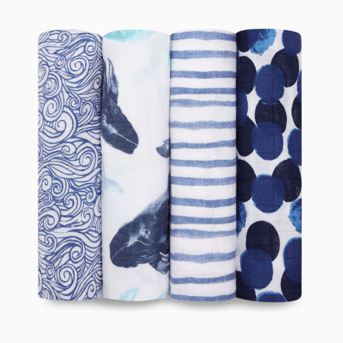 Aden + Anais Cotton Muslin Swaddle 4-Pack - Seafaring