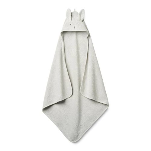 Baby Hooded Towel – Organic Cotton Baby Bath Towels – Baby Towels, Baby Bath Towels for Baby Boy, Baby Girl, Large 32" x 32" Super-Soft and Absorbent Baby Towels for Newborn (Rabbit - Pearl Grey)