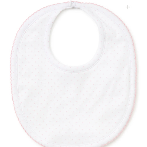 White/Pink New Kissy Dots Print Bib