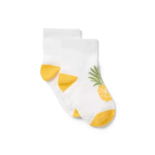Baby White Pineapple Baby Pineapple Sock by Janie and Jack