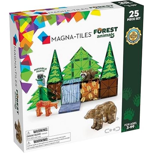 MAGNA-TILES Forest Animals 25-Piece Magnetic Construction Set, The ORIGINAL Magnetic Building Brand