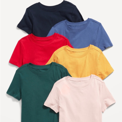 Unisex Crew-Neck T-Shirts 6-Pack for Toddler