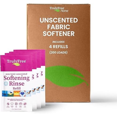 Unscented Softening Rinse - Safe for Babies & Kids, 200 Loads (w/o Jug)