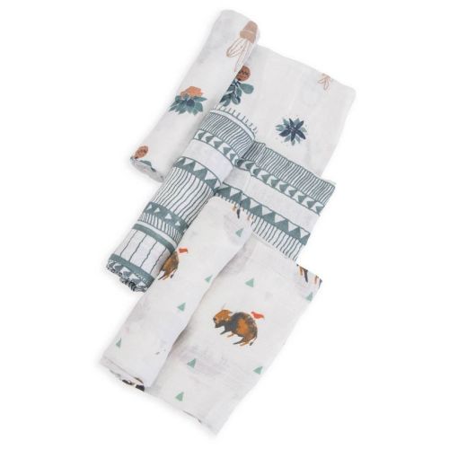 Little Unicorn Cotton Muslin Swaddle Blanket - Bison - 3pk