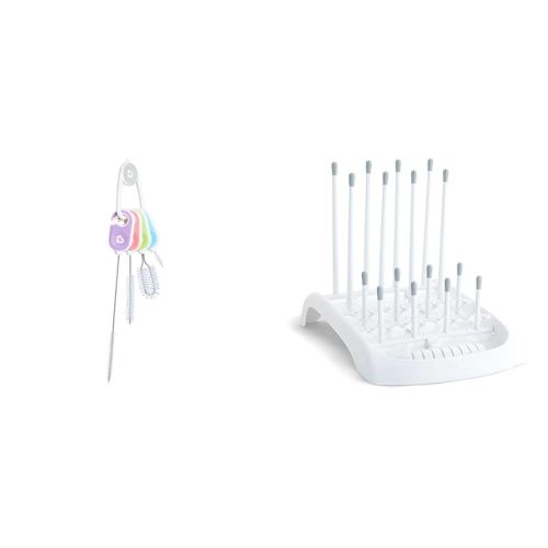 Munchkin® DetailsTM 4 Piece Bottle Brush Set and Fold Baby Bottle Drying Rack
