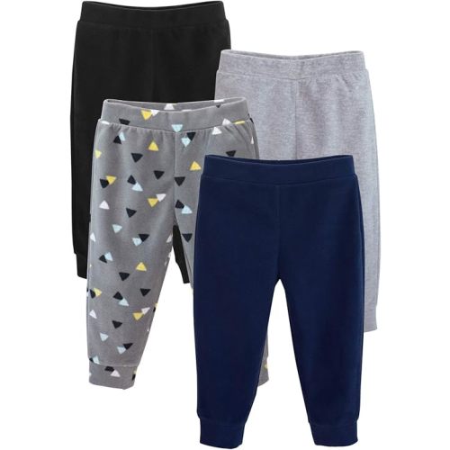 GLASH Kids Boys and Girls Sweatpants, 4pcs Casual Heated Micro Fleece Pants